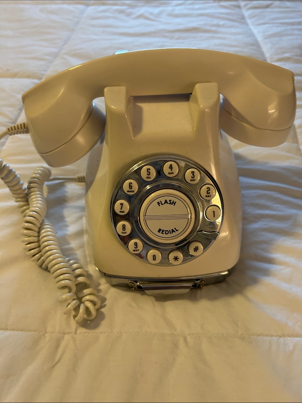 Pottery Barn Vintage Style Push-Button Desk Telephone in Ivory